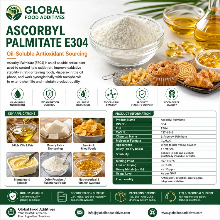 Ascorbyl Palmitate E304 antioxidant food additive food additive ingredient illustration