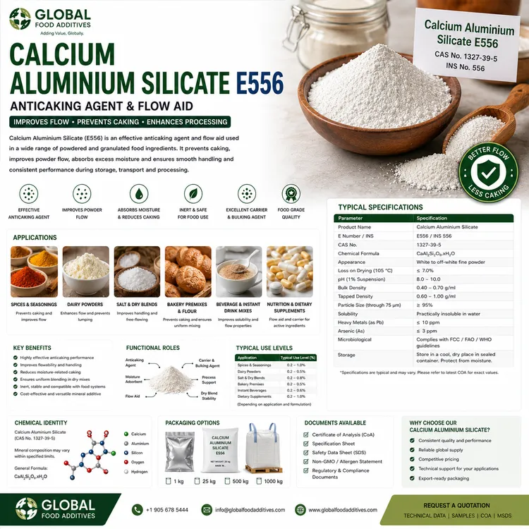 Calcium Aluminium Silicate anticaking food additive food additive ingredient illustration
