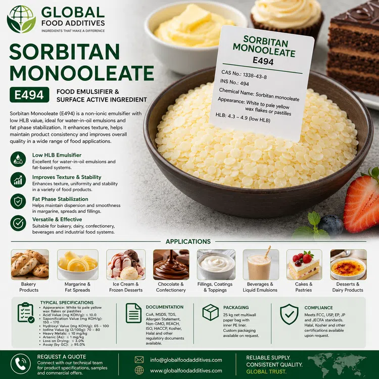Sorbitan Monooleate food additive food additive ingredient illustration